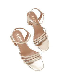 Carvela Motto Block Heel Strapy Sandals - view 2, Gold