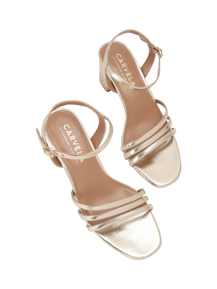 Carvela Motto Block Heel Strapy Sandals - view 2, Gold