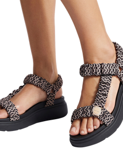 Carvela Novara Flatform Footbed Sandals, Black/Multi - view 2, Black/Multi