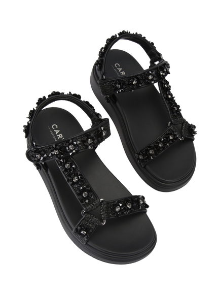 Carvela Novara Flatform Footbed Sandals, Black - view 2, Black