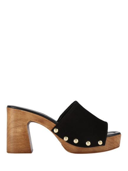 Carvela Novella Suede Stud Detail Mule Sandals, Black