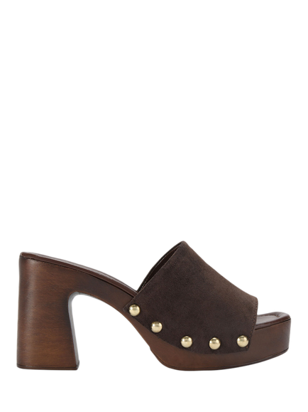 Carvela Novella Suede Stud Detail Mule Sandals, Brown