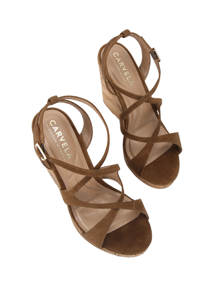 Carvela Pavia Wedge Sandals, Brown - view 2, Brown