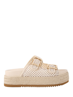 Carvela Perla Embellished Flatform Sandals, Putty, Putty