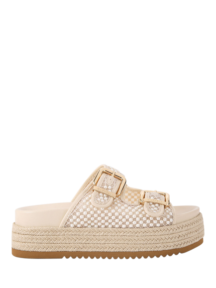 Carvela Perla Embellished Flatform Sandals, Putty, Putty