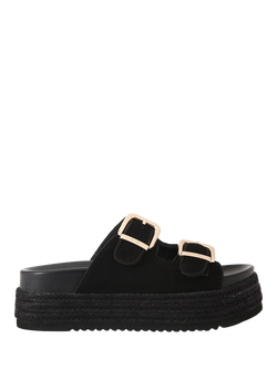 Carvela Perla Microsuede Flatform Sandals, Black, Black