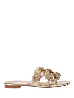 Carvela Petalo Footbed Sandals, Gold, Gold