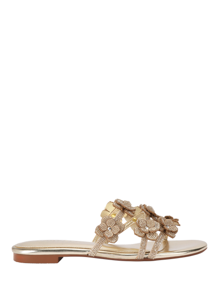Carvela Petalo Footbed Sandals, Gold, Gold