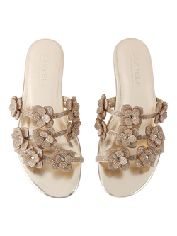 Carvela Petalo Footbed Sandals, Gold - view 2, Gold