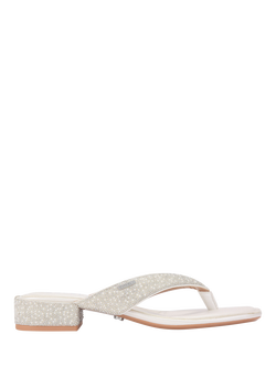 Carvela Portici Low Block Heel Sandals, White, White