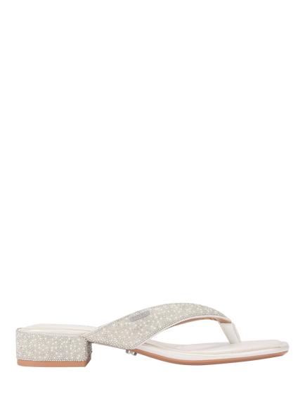 Carvela Portici Low Block Heel Sandals, White, White
