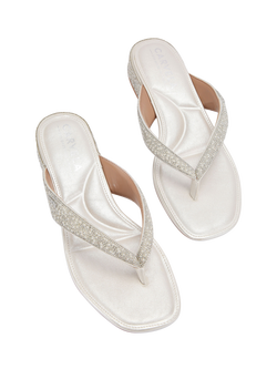 Carvela Portici Low Block Heel Sandals, White - view 2, White