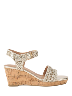 Carvela Portofino Wedge Sandals, Gold, Gold