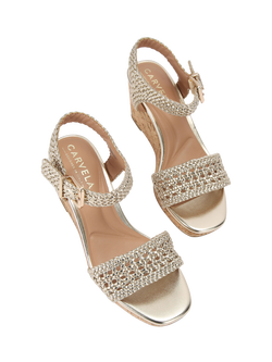 Carvela Portofino Wedge Sandals, Gold - view 2, Gold