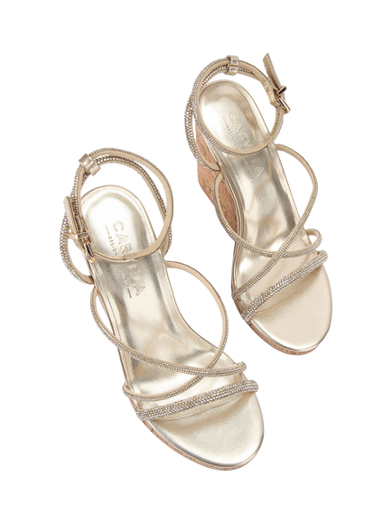 Carvela Ravello Wedge Sandals, Gold - view 2, Gold