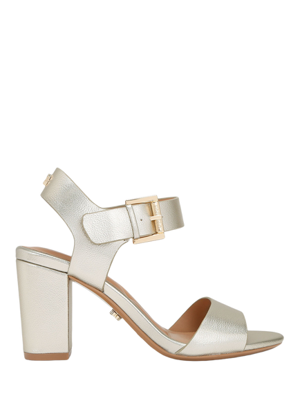 Carvela Sadie Wide Fit Block Heel Open Toe Sandals, Gold, Gold
