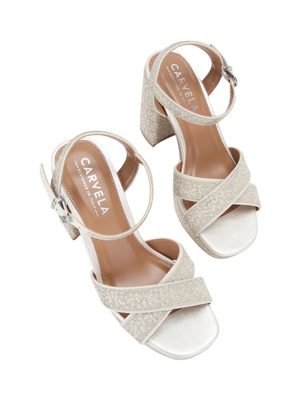 Carvela Sonata Embellished High Heel Strappy Sandals, White - view 2, White