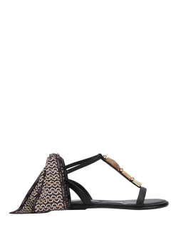 Carvela Sorrento Gem & Scarf Footbed Sandals, Black/Multi, Black/Multi