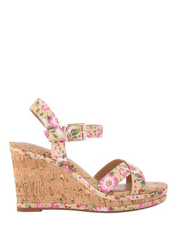 Carvela Verona Floral Wedge Sandals, Multi, Multi