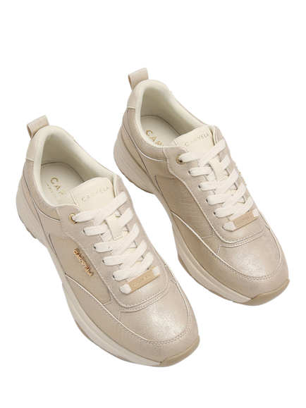 Carvela Adoro Lace Up Trainers, Gold - view 2, Gold