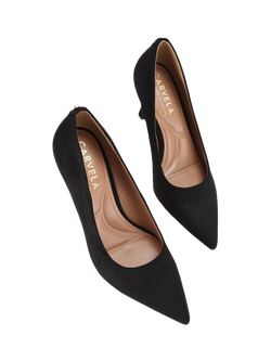 Carvela Corletta Pointed Heeled Court Shoes, Black - view 2, Black