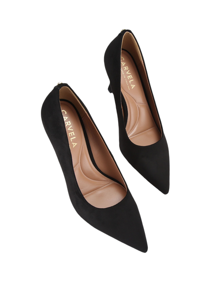 Carvela Corletta Pointed Heeled Court Shoes, Black - view 2, Black