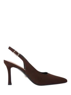 Carvela Corletta Pointed Slingback Heeled Courts, Brown Mid
