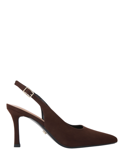 Carvela Corletta Pointed Slingback Heeled Courts, Brown Mid