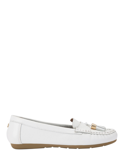 Carvela Fiasco Leather Loafers, White, White