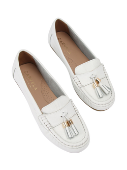 Carvela Fiasco Leather Loafers, White - view 2, White