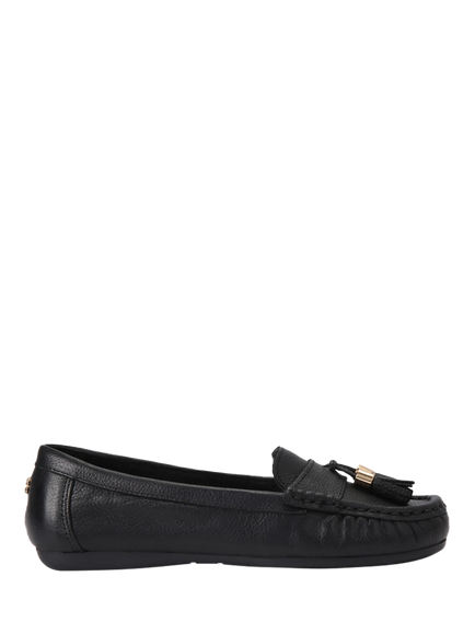 Carvela Fiasco Leather Loafers, Black, Black