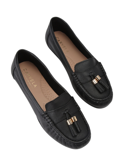 Carvela Fiasco Leather Loafers, Black - view 2, Black