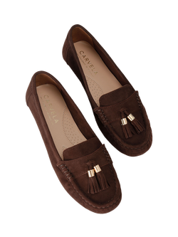 Carvela Fiasco Leather Loafers, Brown - view 2, Brown