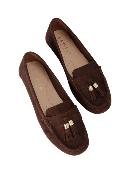 Carvela Fiasco Leather Loafers, Brown - view 2, Brown