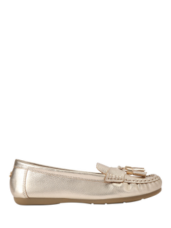 Carvela Fiasco Leather Loafers, Gold, Gold