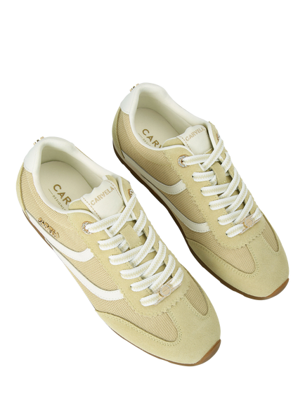 Carvela Florence Suede Lace Up Trainers - view 2, Yellow