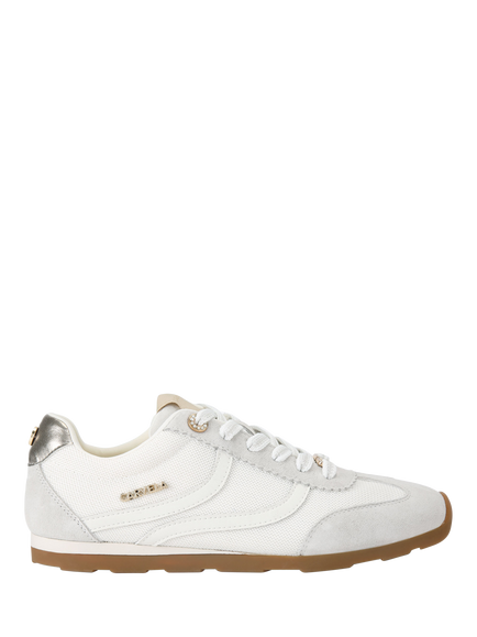 Carvela Florence Suede Lace Up Trainers, White/Multi