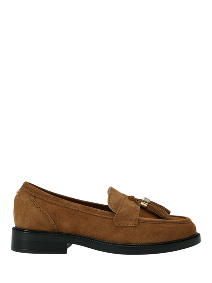 Carvela Lavoro Suede Tassel Loafers, Tan