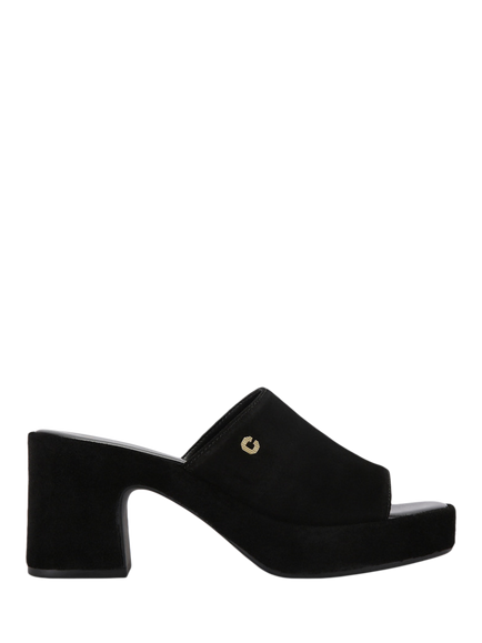 Carvela Letizia Suede Block Heel Mule Sandals, Black