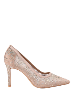 Carvela Lovebird Mesh Embellished High Heel Court Shoes, Blush
