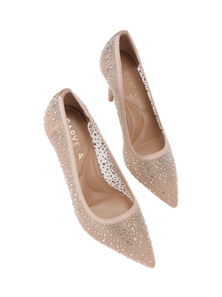 Carvela Lovebird Mesh Embellished High Heel Court Shoes - view 2, Blush