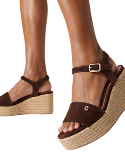 Carvela Portofino Wedge Sandals - view 2, Brown Dark