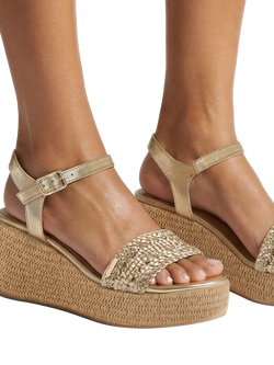 Carvela Portofino Wedge Sandals, Gold - view 2, Gold