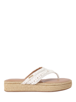 Carvela Portofino Woven T-Bar Sandals, White