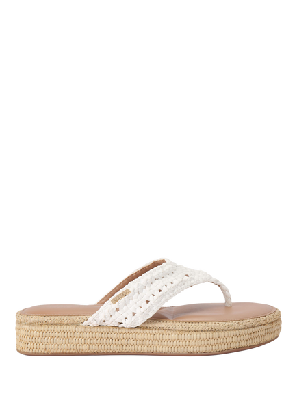 Carvela Portofino Woven T-Bar Sandals, White