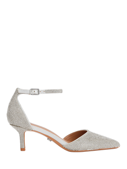 Carvela Shinier Embellished Stiletto Heel Court Shoes, Silver, Silver