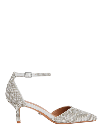 Carvela Shinier Embellished Stiletto Heel Court Shoes, Silver, Silver