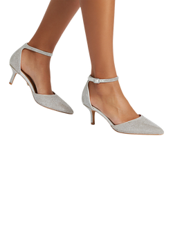 Carvela Shinier Embellished Stiletto Heel Court Shoes, Silver - view 2, Silver