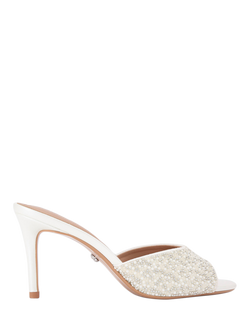 Carvela Silvia Embellished Stiletto Heel Mule Sandals, White, White