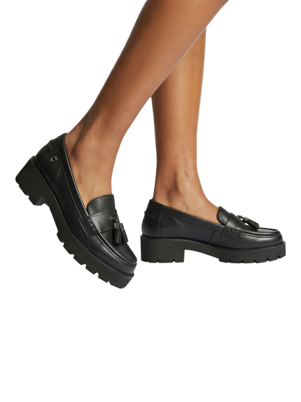Carvela Snap Leather Chunky Tassel Loafers, Black - view 2, Black